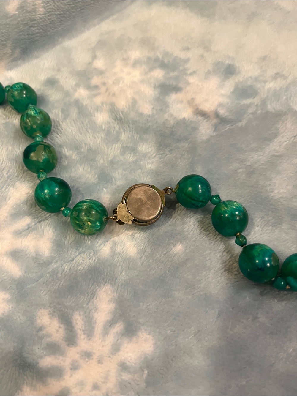 Teal Beaded vintage Necklace - Women Jewelry - Picture 4 of 10
